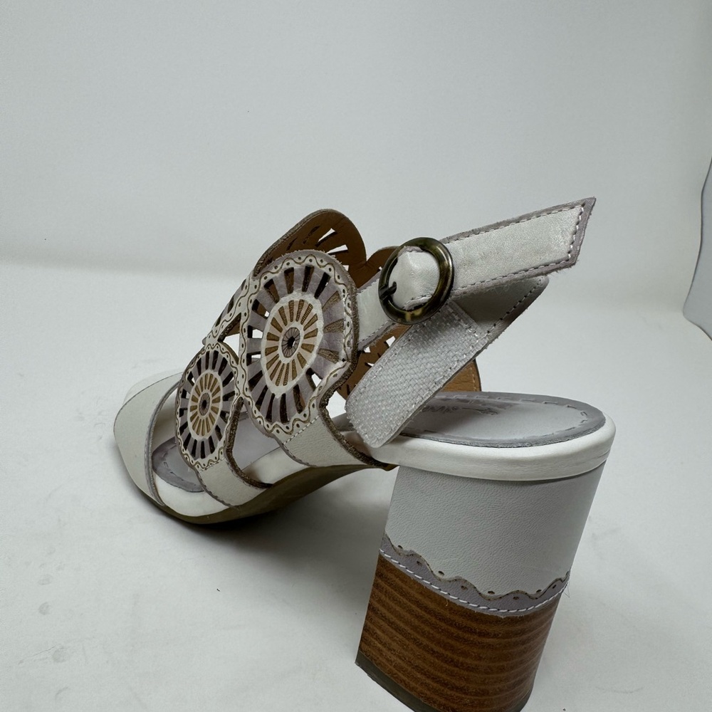 Spring Step off white Sandals with Laser-Cut Detailing - Picture 8 of 10